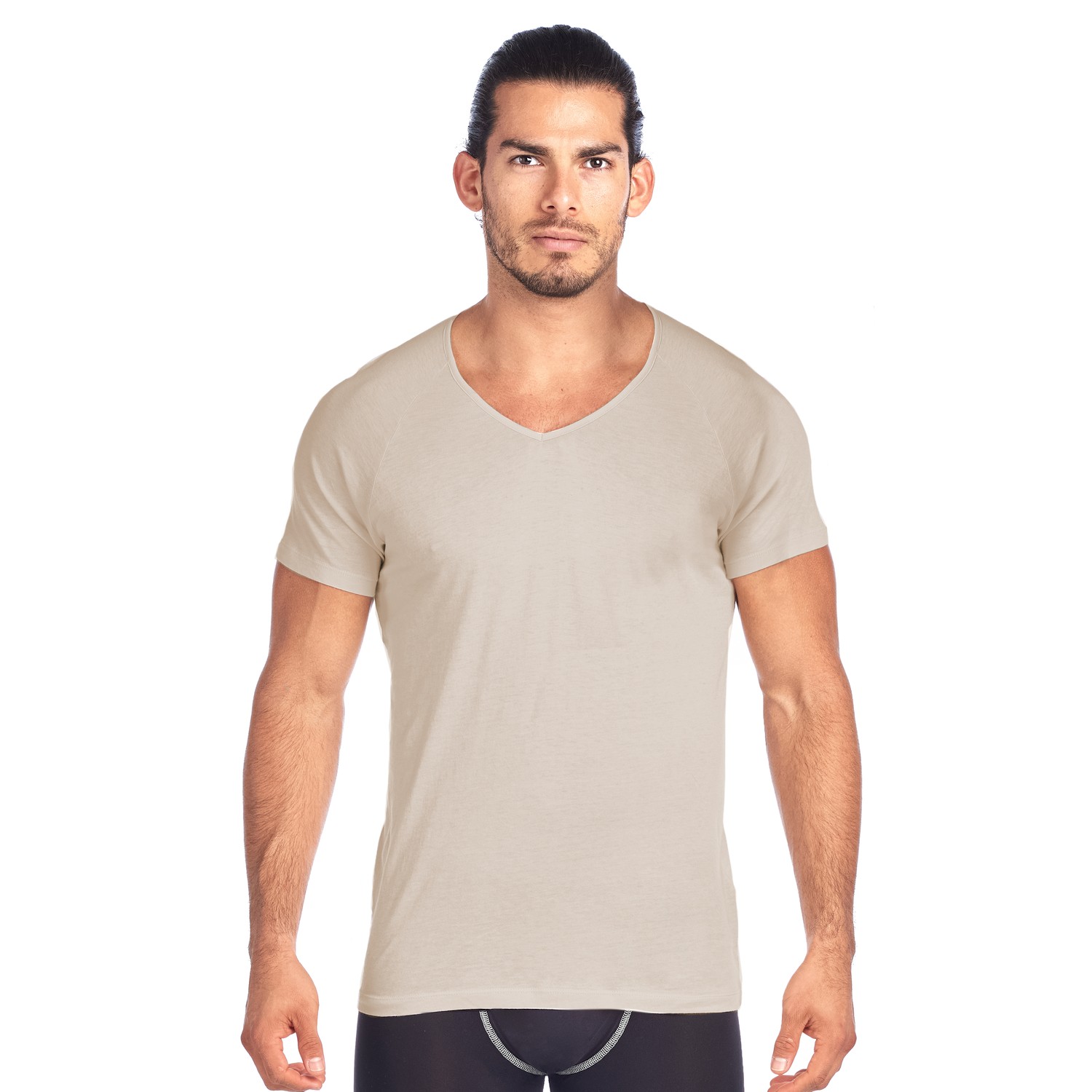 SHIRTLESS | High V-Neck Undershirt | Tan - Shirtless Undershirts